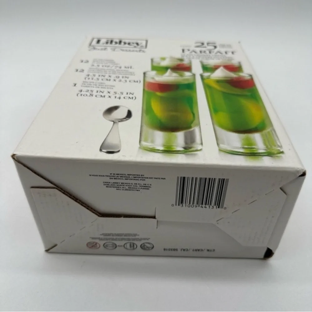 Libbey Just Desserts - Parfait Glass Dishes‎ with Mini Spoons & Recipe Card